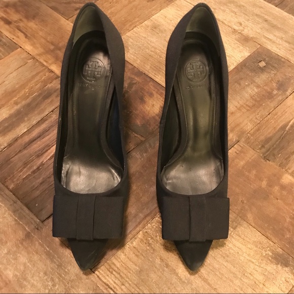 Tory Burch Aria Grossgrain Ribbon Bow Pump Black - Picture 3 of 6